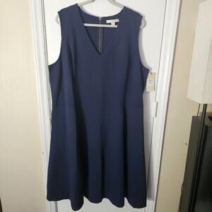 NWT Nordstrom Sejour Women's Navy Dress Size 22W Minimalist Business Office